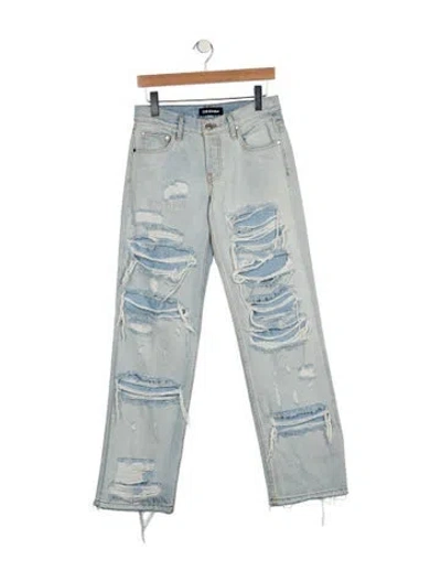 Pre-owned Eb Denim Mid-rise Straight Leg Jeans In Blue