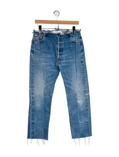 Pre-owned Eb Denim Mid-rise Straight Leg Jeans In Blue