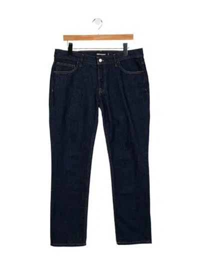 Pre-owned Eb Denim Mid-rise Straight Leg Jeans In Blue
