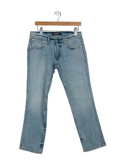 Pre-owned Eb Denim Mid-rise Straight Leg Jeans In Blue