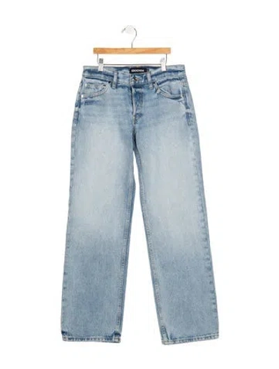 Pre-owned Eb Denim Mid-rise Straight Leg Jeans In Blue