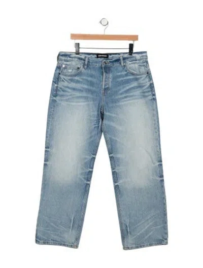 Pre-owned Eb Denim Mid-rise Straight Leg Jeans In Blue