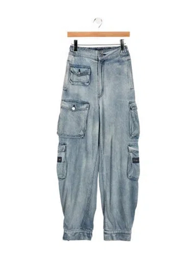 Pre-owned Eb Denim Mid-rise Straight Leg Jeans In Blue