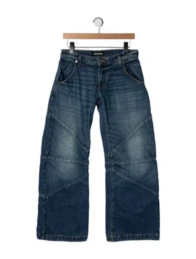 Pre-owned Eb Denim Mid-rise Straight Leg Jeans In Blue