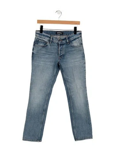 Pre-owned Eb Denim Mid-rise Straight Leg Jeans In Blue