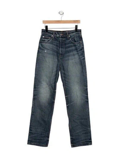 Pre-owned Eb Denim Mid-rise Straight Leg Jeans In Blue