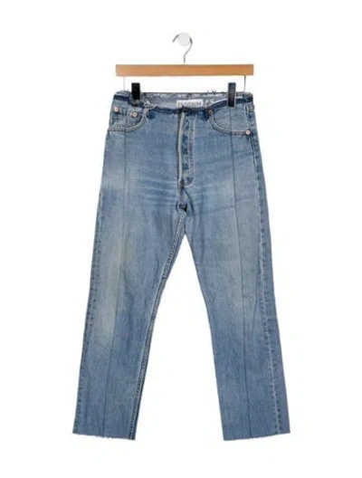 Pre-owned Eb Denim Mid-rise Straight Leg Jeans In Blue