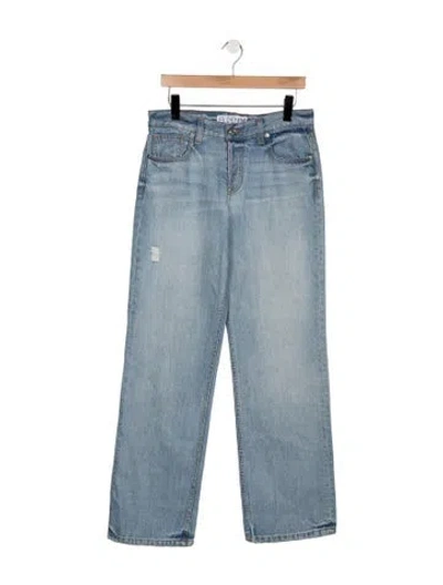 Pre-owned Eb Denim Mid-rise Straight Leg Jeans In Blue