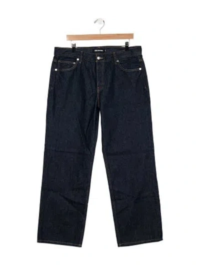 Pre-owned Eb Denim Mid-rise Straight Leg Jeans In Blue