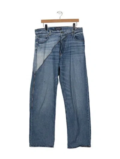 Pre-owned Eb Denim Mid-rise Straight Leg Jeans In Blue