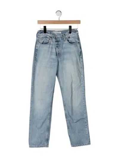 Pre-owned Eb Denim Mid-rise Straight Leg Jeans In Blue
