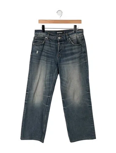 Pre-owned Eb Denim Mid-rise Straight Leg Jeans In Blue