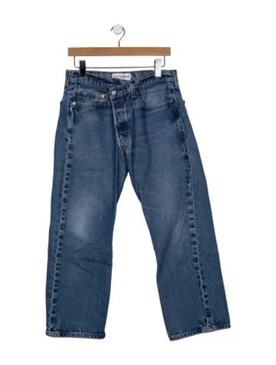 Pre-owned Eb Denim Mid-rise Straight Leg Jeans In Blue