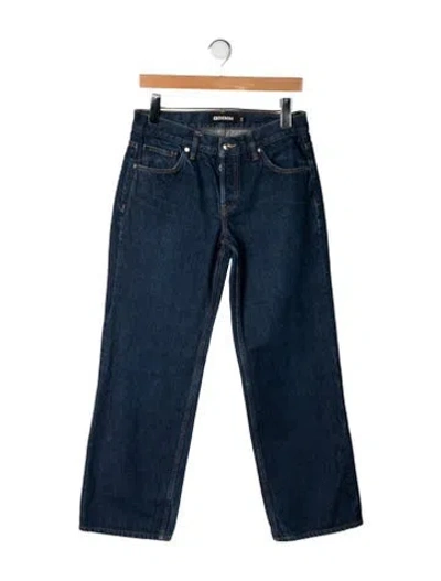 Pre-owned Eb Denim Mid-rise Straight Leg Jeans In Blue