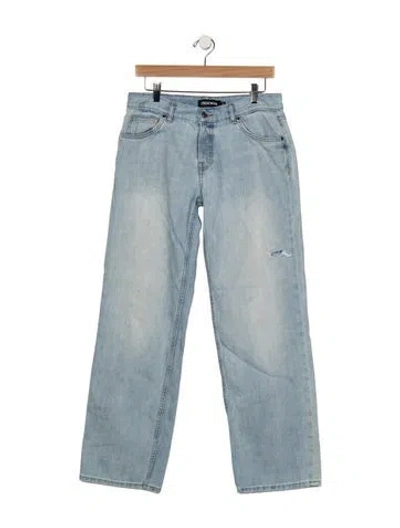 Pre-owned Eb Denim Mid-rise Straight Leg Jeans In Blue