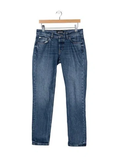 Pre-owned Eb Denim Mid-rise Straight Leg Jeans In Blue