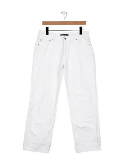 Pre-owned Eb Denim Mid-rise Straight Leg Jeans In White