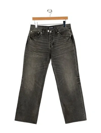 Pre-owned Eb Denim Mid-rise Wide Leg Jeans In Black