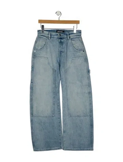 Pre-owned Eb Denim Mid-rise Wide Leg Jeans In Blue