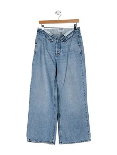 Pre-owned Eb Denim Mid-rise Wide Leg Jeans In Blue
