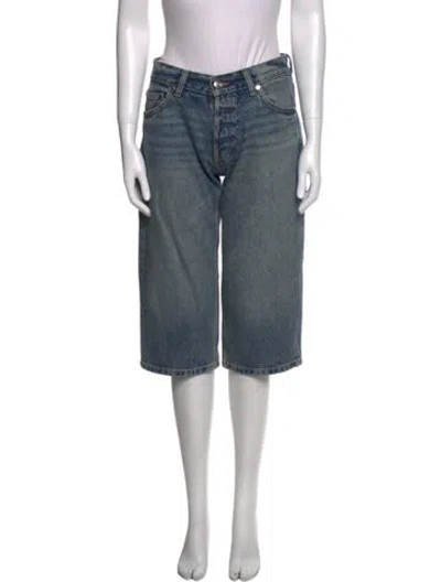 Pre-owned Eb Denim Mid-rise Wide Leg Jeans In Blue