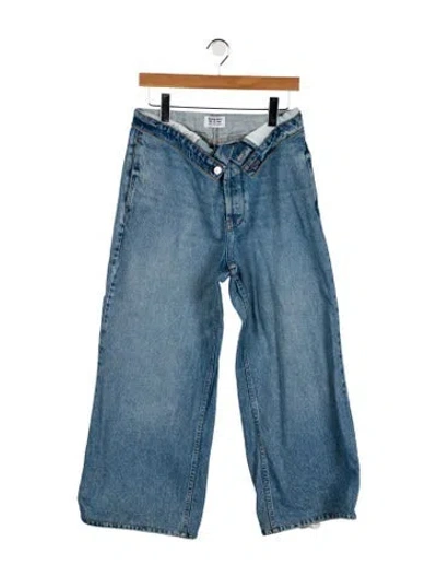 Pre-owned Eb Denim Mid-rise Wide Leg Jeans In Blue