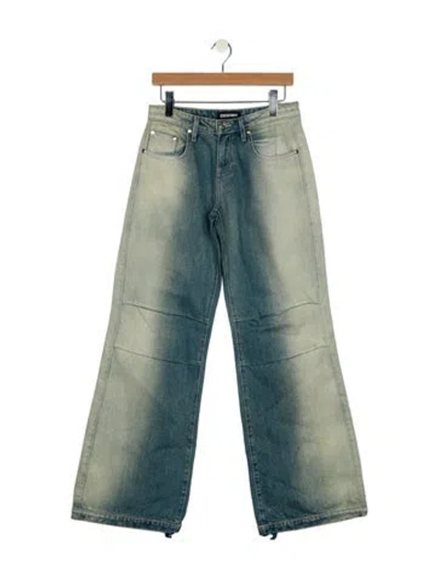 Pre-owned Eb Denim Mid-rise Wide Leg Jeans In Blue