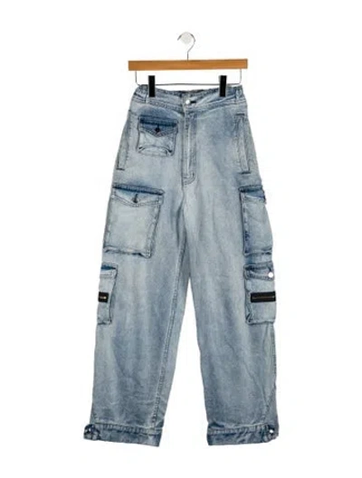 Pre-owned Eb Denim Mid-rise Wide Leg Jeans In Blue