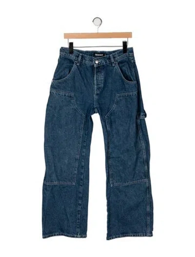 Pre-owned Eb Denim Mid-rise Wide Leg Jeans In Blue