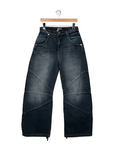 Pre-owned Eb Denim Mid-rise Wide Leg Jeans In Blue