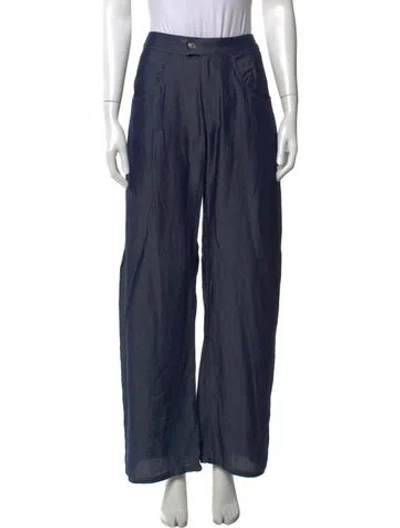 Pre-owned Eb Denim Mid-rise Wide Leg Jeans In Blue