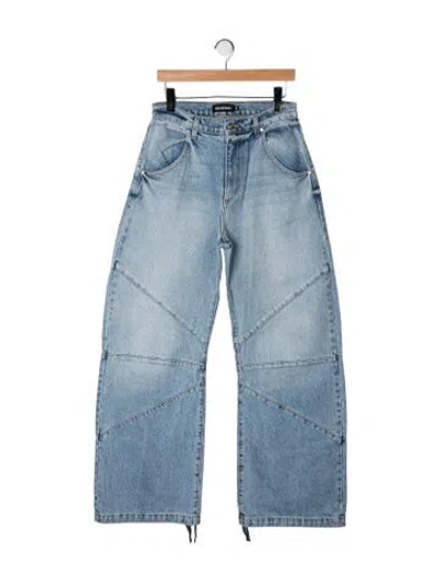 Pre-owned Eb Denim Mid-rise Wide Leg Jeans In Blue