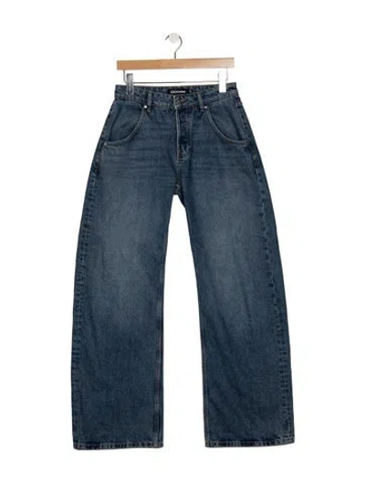 Pre-owned Eb Denim Mid-rise Wide Leg Jeans In Blue