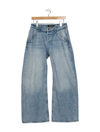 Pre-owned Eb Denim Mid-rise Wide Leg Jeans In Blue