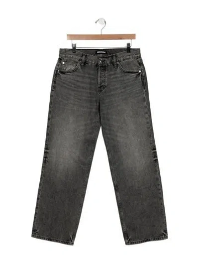 Pre-owned Eb Denim Mid-rise Wide Leg Jeans In Gray