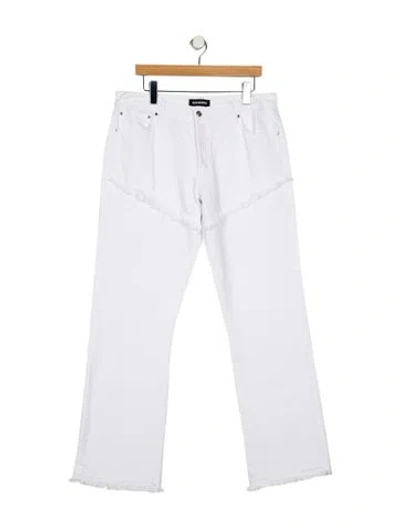 Pre-owned Eb Denim Mid-rise Wide Leg Jeans In White