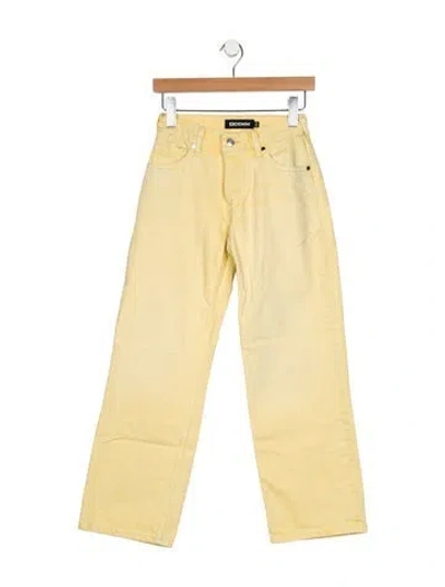 Pre-owned Eb Denim Mid-rise Wide Leg Jeans In Yellow