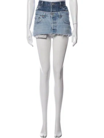 Pre-owned Eb Denim Mini Skirt In Blue/white
