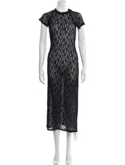 Pre-owned Eb Denim Nylon Midi Length Dress In Black