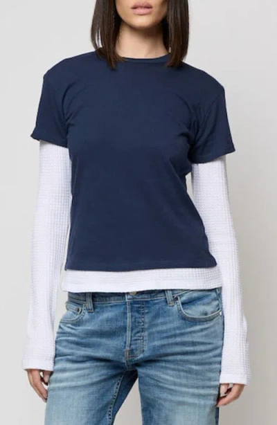 Eb Denim Rory Layered Long Sleeve T-shirt In Blue