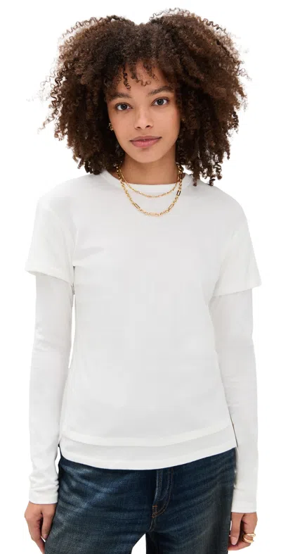 Eb Denim Rory Layered Long Sleeve White