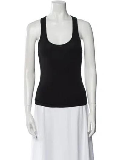 Pre-owned Eb Denim Scoop Neck Sleeveless Top In Black