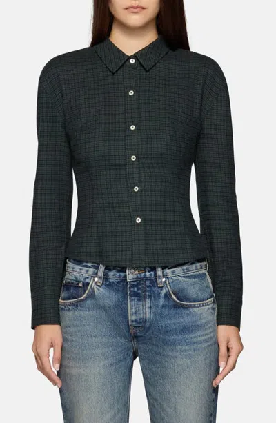 Eb Denim Sedona Plaid Button Down Shirt In Black