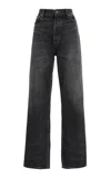 Eb Denim Sofia High-rise Straight-leg Jeans In Black