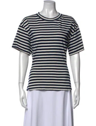 Pre-owned Eb Denim Striped Crew Neck T-shirt In Blue