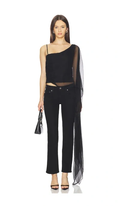 Eb Denim Tess Layered Top In Black