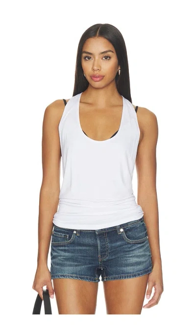 Eb Denim Valley Racer Tank Top In White