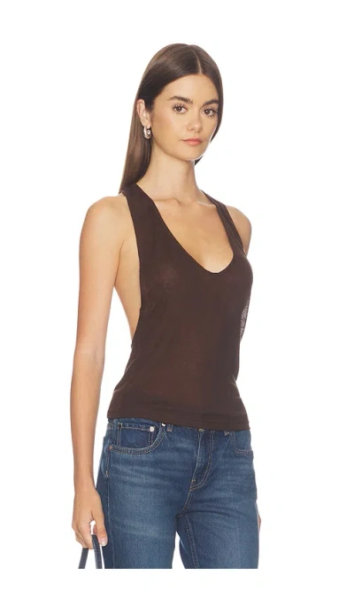 Eb Denim Valley Sheer Racer Tank In Brown