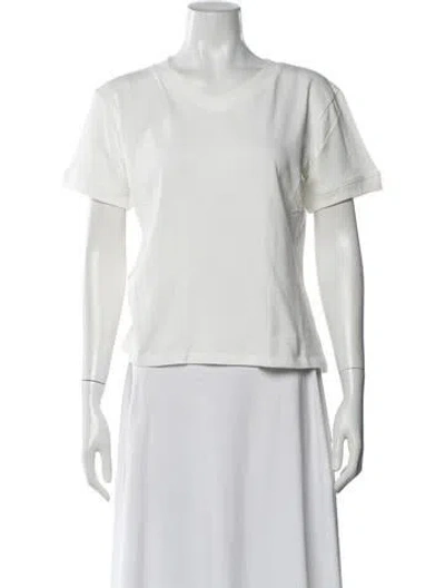 Pre-owned Eb Denim V-neck Short Sleeve T-shirt In White