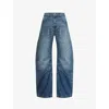 Eb Denim Womens Blue Dream Frederick Brand-patch Relaxed-fit Wide-leg Jeans In Blue Dream